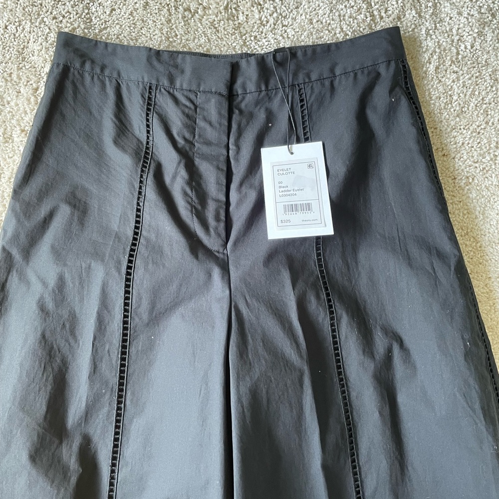 Theory black ladder eyelet cropped pant - Picture 5 of 5